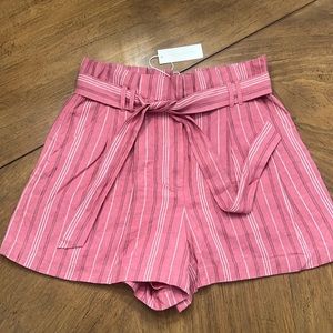 NWT Rebecca Taylor Linen Stripe Shorts